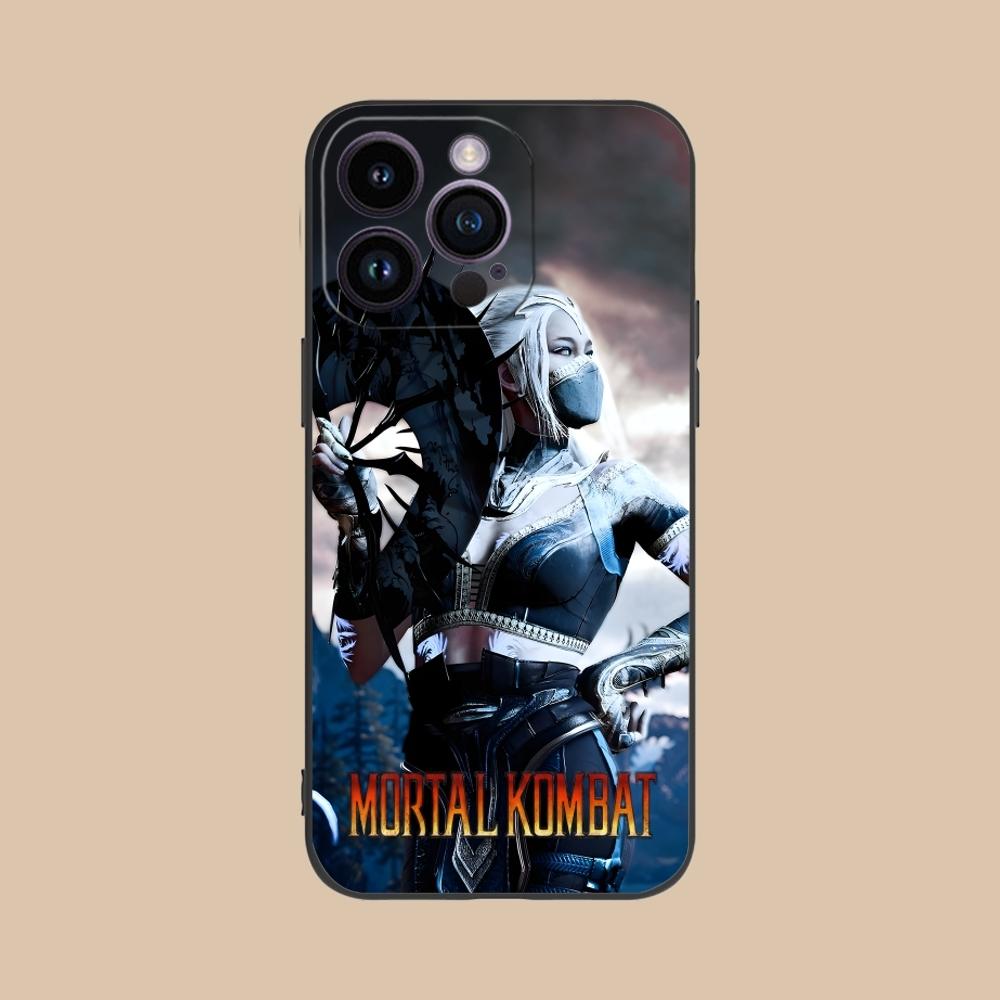 Mortal Kombat Kitana Mobilne Etui na Telefon Komórkowy dla iPhone 16 15 14 13 12 11 X XR XS 8 7 Pro Max Plus Mini Czarne Etui Ochronne na Telefon