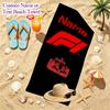 F1 Racing Car (13) Beach Towel, Multi-purpose Beach Towel Perfect for Camping and Beach Vacations