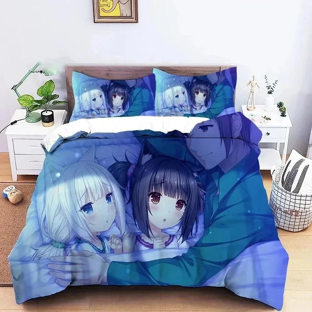 Anime Nekopara Sexy Girl Bedding Set For Bedroom Soft Modern Bedspreads Comefortable Kids Duvet Cover Quilt Cover And Pillowcase