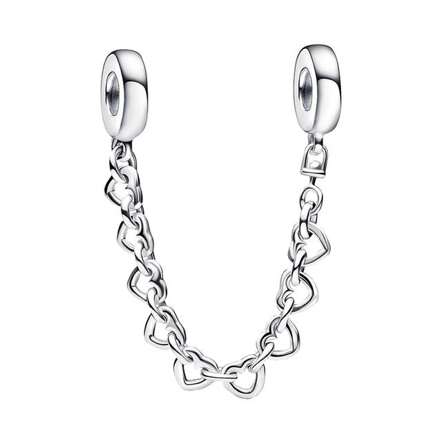 Nový 925 Sterling Silver Sparkling Pav éCrown O Tree Bezpečnostní řetízek Přívěsek Korálky Temperament Náramek Ženy Šperky Dárek