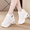 Black Casual Sports Shoes Women's Spring New Fat Feet Wide Feet Soft Sole Soft Surface Comfortable Inner Height Increase Women's Shoes