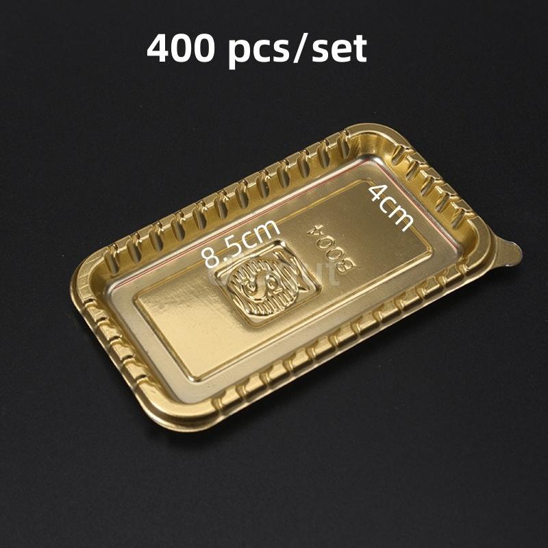 

400pcs/set Golden pastry Mousse Mat Bottom Foam Cake Base Boards Paper Board Shape Dessert Tray Christmas Cake Decoration Tools