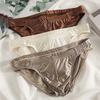 Men Briefs Loose Fit Elastic Mid-Waist U-Convex Panties Solid Color High Elasticity Breathable Sleeping Underwear