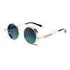 New Fashion Steampunk Metal Shades Original Brand Design Round Decor Sunglasses Chic Vacation Beach Anti UV Sun Glasses