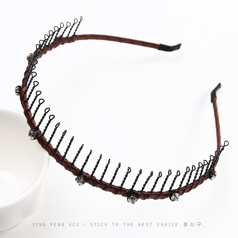 Korean Long-toothed Non-slip Headband with Comb Headdress Simple Headband with Teeth Hairpin Makeup Face Wash Headband