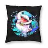 Jeff The Land Shark Square Pillowcase Polyester Linen Velvet Creative Zip Decor Throw Pillow Case Room Cushion Cover