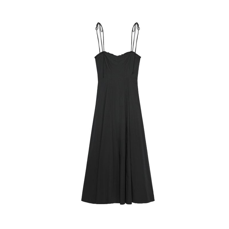 Summer New Women Clothes Laminated Decorative Poplin Midi Dress 3152317 3743035 8216035