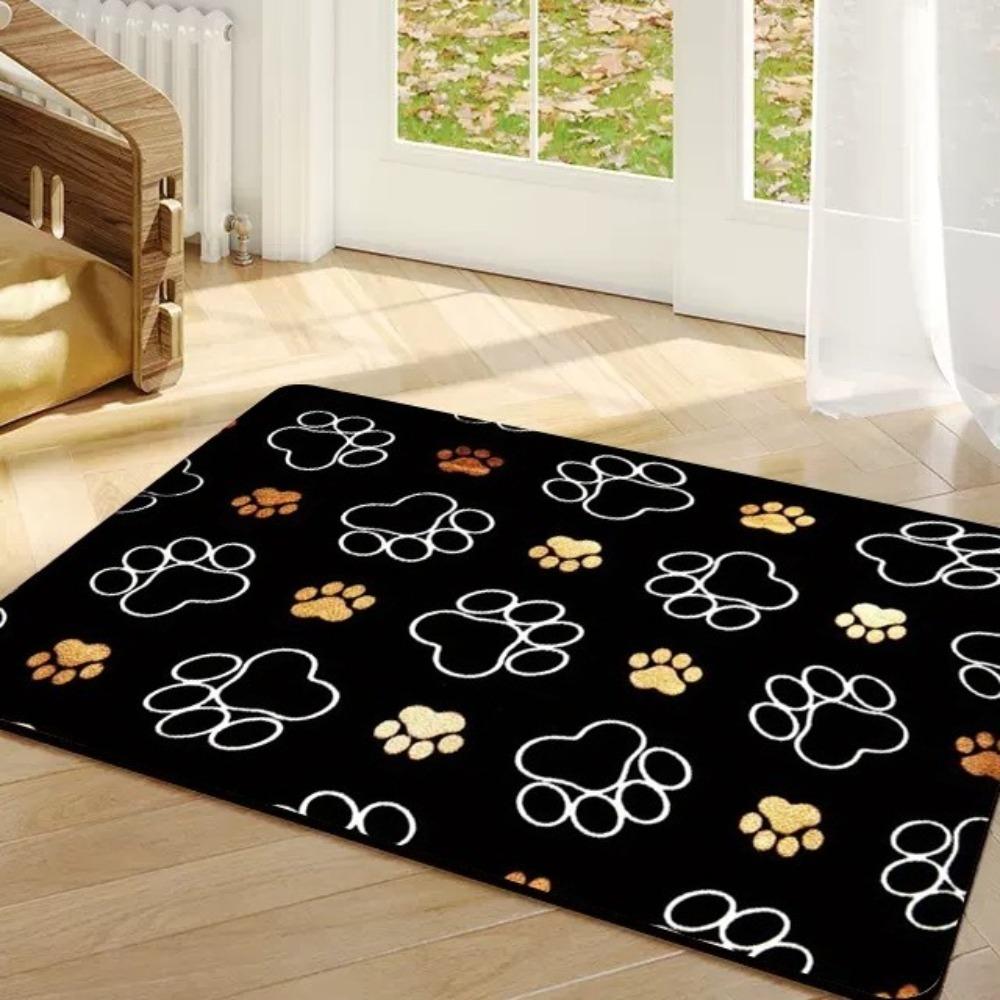 Dirt Resistant Non-Slip Door Mat Quick Drying Pet Feeding Mat Non-Slip Floor Mat  Entryway 15.75x23.62 in-Style E