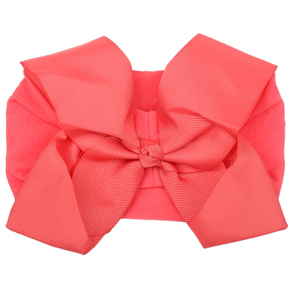 European 6-Inch Elastic Baby & Parent-Child Headband - Solid Color Bow Nylon Hair Accessory
