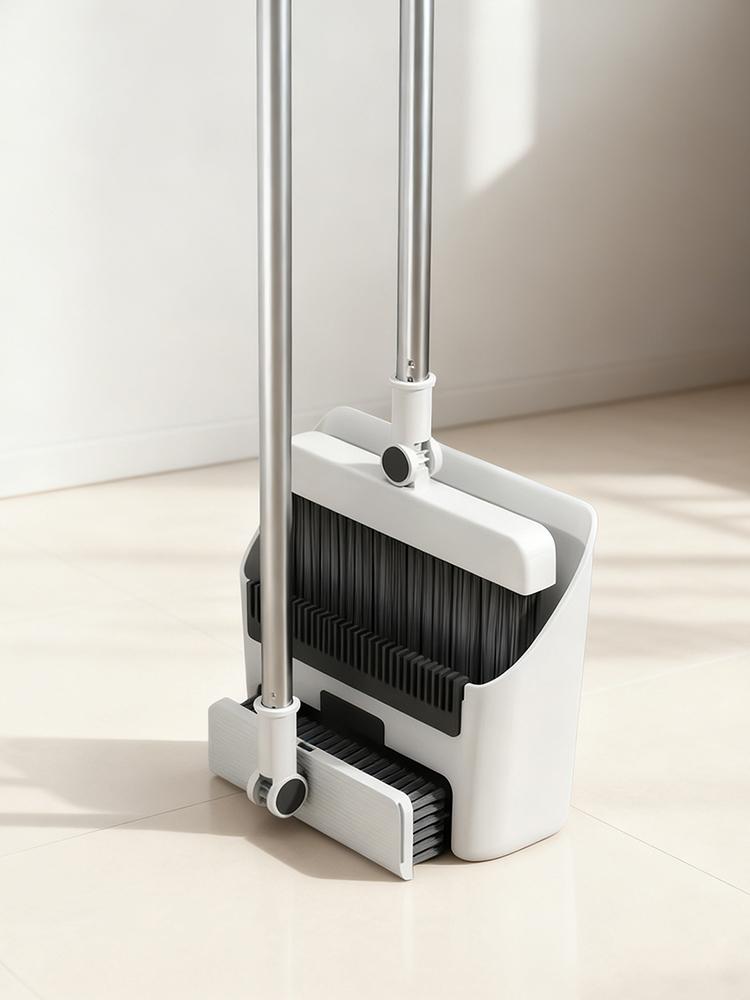 Broom and Dustpan Set Self-Cleaning Teeth Design Broom Shovel Set for Home Office Indoor Outdoor Sweeping