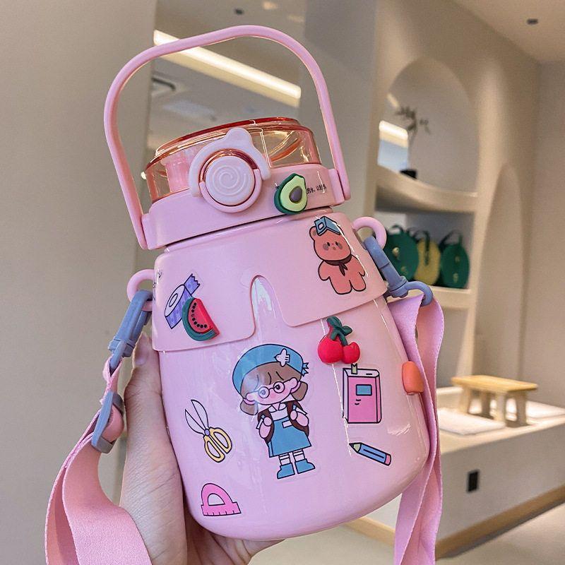 316L Large-Capacity Thermos Cup for Students, Cute and Creative Big Belly Cup, Popular Online Water Cup, Dual-Use Children's Cup