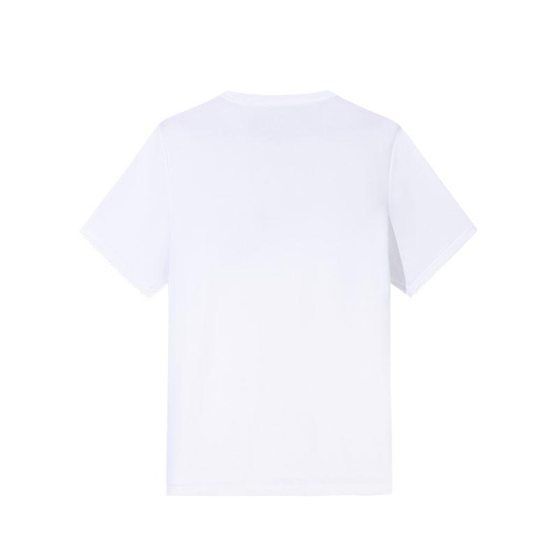 Anta Training Series Logo Print Round Neck Breathable Versatile Short Sleeve T-Shirt Men Tops Pure-White 952527116-1