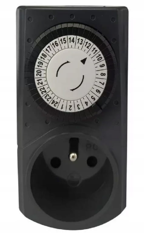 24-hour mechanical timer, graphite, 48 programs