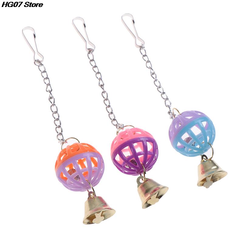 Plastic Ball Bell Bird Toys ColorfulPet Parrot Swing Toys African Grey Budgie Parakeet Cockatiel Lovebird Cage Parrot Toy Random