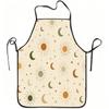 1pc Sun Moon Star Celestial Print Apron, Durable And Easy To Clean, Adjustable Waistband, Polyester Material, for Kitchen Cooking, Gardening, Orchard