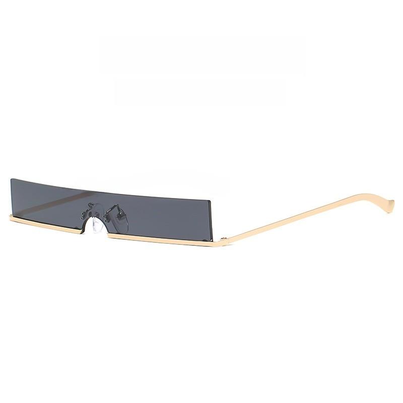Modern Unisex Rectangle Sunglasses With Uv400 Antiglare Lens For Fashion Streetwear GoldFrameBlackGray