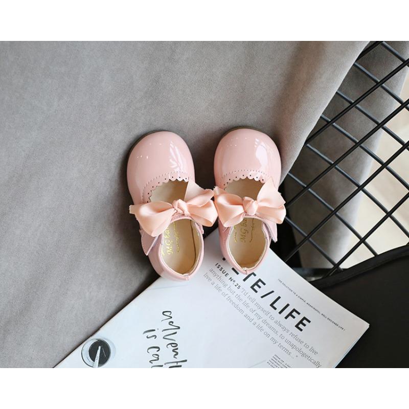 Dziecięce Cukierkowe Kolory Małe Buty Miękkie Podeszwy Wiosna Nowa Wersja Koreańska Duża Kokarda Małe Dziecko Księżniczka Buty Buty