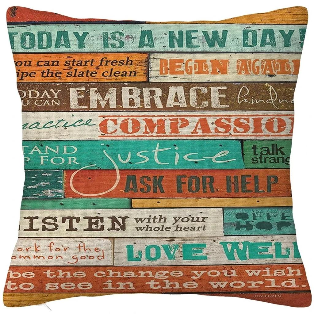 Home Decor Inspiring Family and Cabin Rule Pillow Covers Pattern Cushion Cover Suitable for Sofa Bedroom Car Pillow Cover