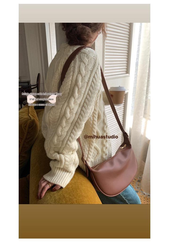Twisted Knit Cardigan: Thickened Milk Fur Sweater Coat for Women, Autumn Winter 2022