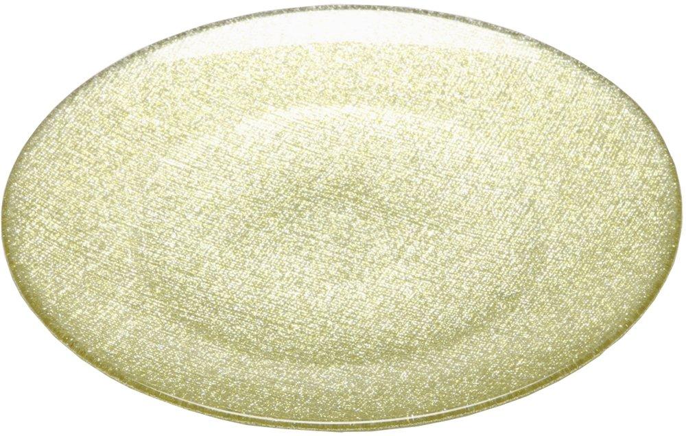 

Vetro Felice New Gold 21cm Medium Plate with Glitter Happy Glass Design, 323921B G022