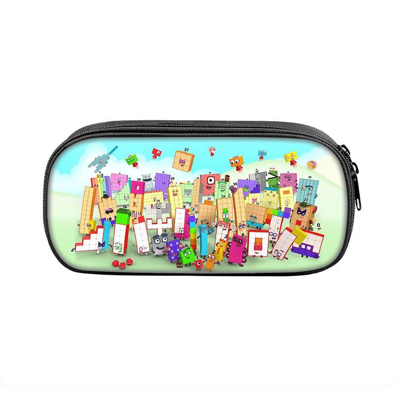Numberblocks Character Kids And Teens Pencil Case Waterproof Nylon Bag Storage
