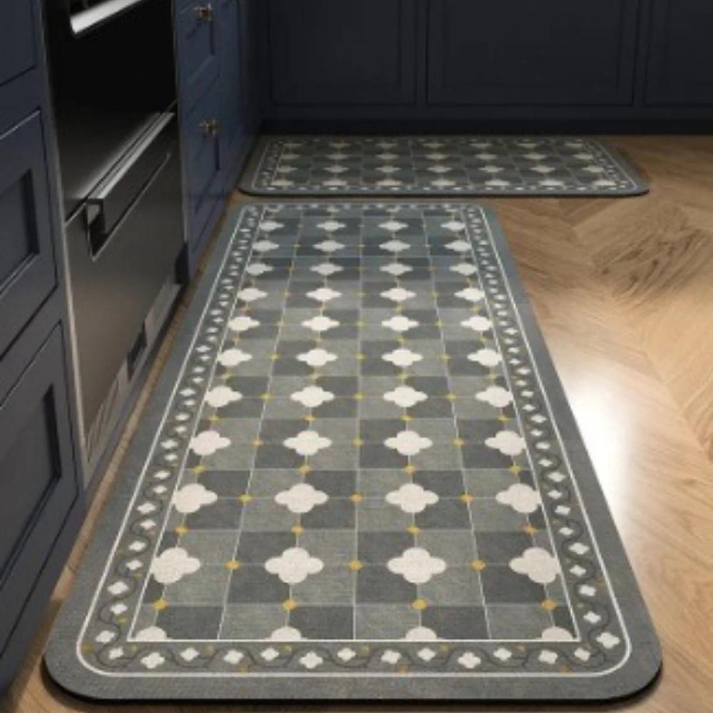 

2 шт./комплект ретро кухонный коврик нескользящие длинные ковры кухонный ковер коврики для ног прихожая ванная комната входная дверь коврики домашний ковер 2pcs 40X60cm40x120cm