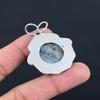 Natural Sodalite Sterling Silver Third Eye Chakra Mother Birthday Bezel Pendant