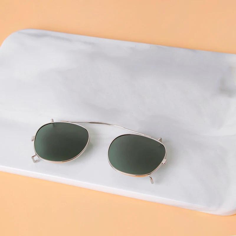 

Classic Vintage Round Square Clip on Sunglasses Men Women Luxury Brand Designer Retro Removable Polarized Flip Glasses SZ06M