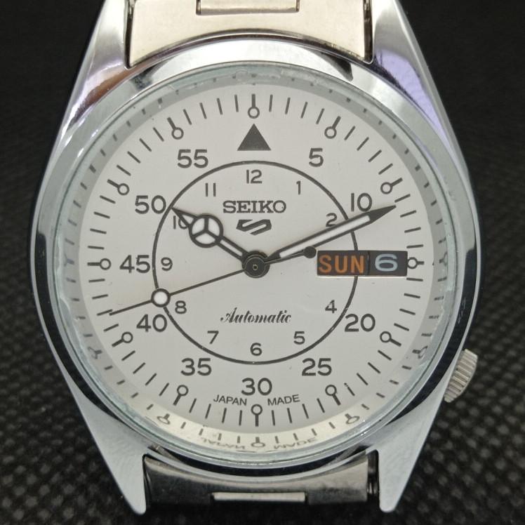 CEAS BĂRBAȚI D/D ALB SEIKO 5 AUTOMAT 6309A JAPONIA VINTAGE RECONDITIONAT a318611-9 Seiko-a318611-1