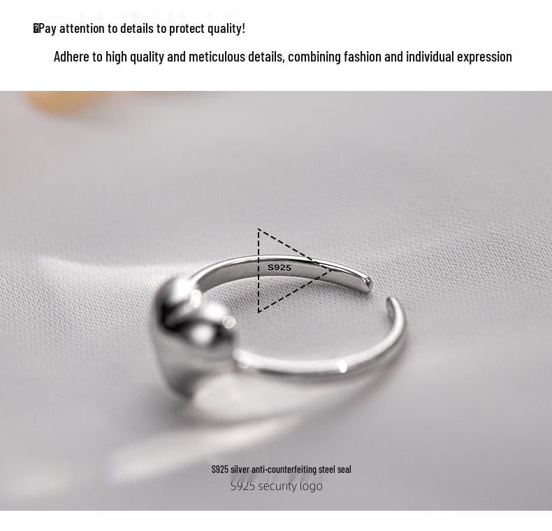Banyan Tree S925 Silver Korean Love Heart Ring - Simple, Sweet, Fashionable Index Finger Ring