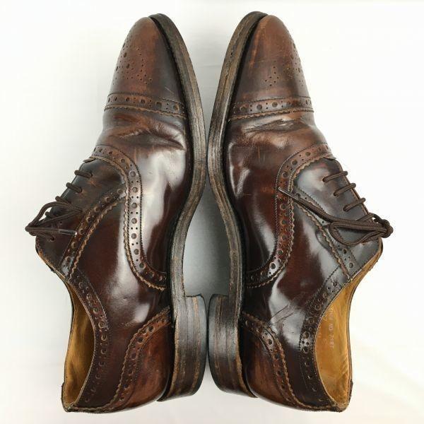 Loake Hergestellt in England Vintage Semi-Brogue Kappe Zehenbraun Größe 8/26,5cm Herren(GEBRAUCHT)