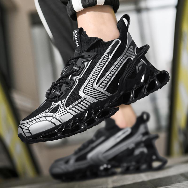 Men's Trendy Color Block Chinese Landscape Lace Up Blade Sneakers With Assorted Colors, Casual Outdoor Walking Shoes