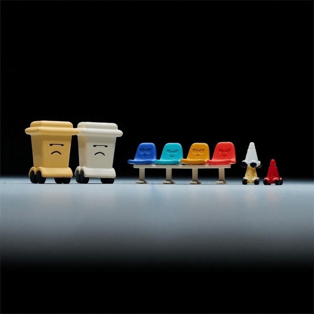 1/64 Scale Resin Model Traffic Barriers Scene Figurine Model Collection Miniature Scene Model