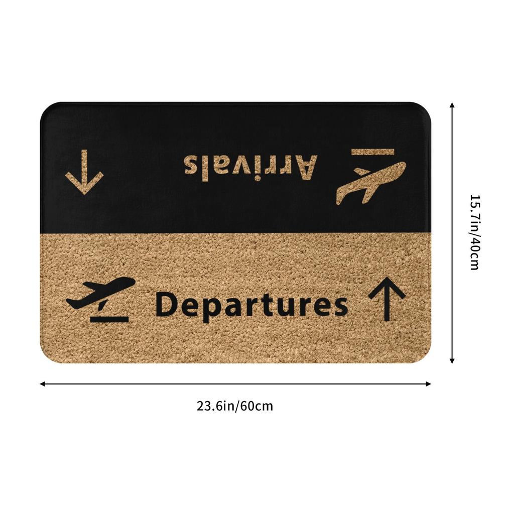 Aviation Airplane Departures Arrivals Doormat Anti-Slip Entrance Kitchen Bath Floor Door Mats Bedroom Balcony Carpet Rug