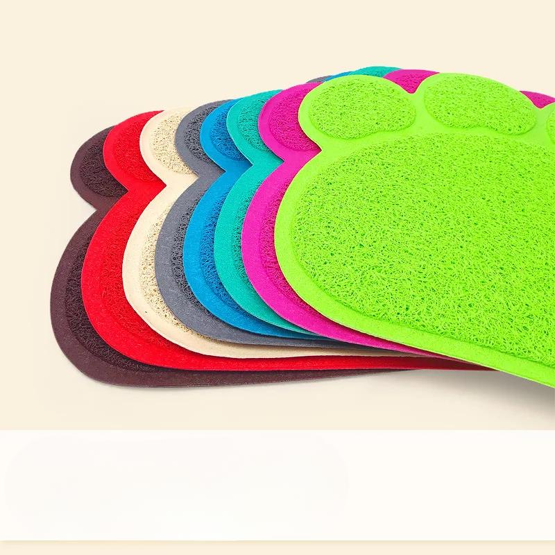 Anti-Haustier-Pfotenabdruck-Bodenmatte für Hunde und Katzen, Katzenstreumatte, Katzenstreu-Badewannenmatte, Katzenstreu-Toilette, rutschfeste Bodenmatte