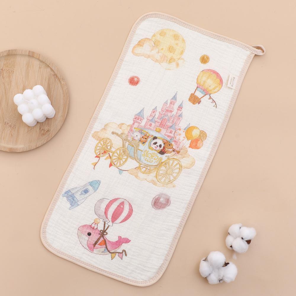 

Мультяшный принт Детское полотенце Хлопковые слюнявчики Детское полотенце для слюней Вязаные 4-слойные муслиновые квадраты Лицевое полотенце Платок Уход за ребенком