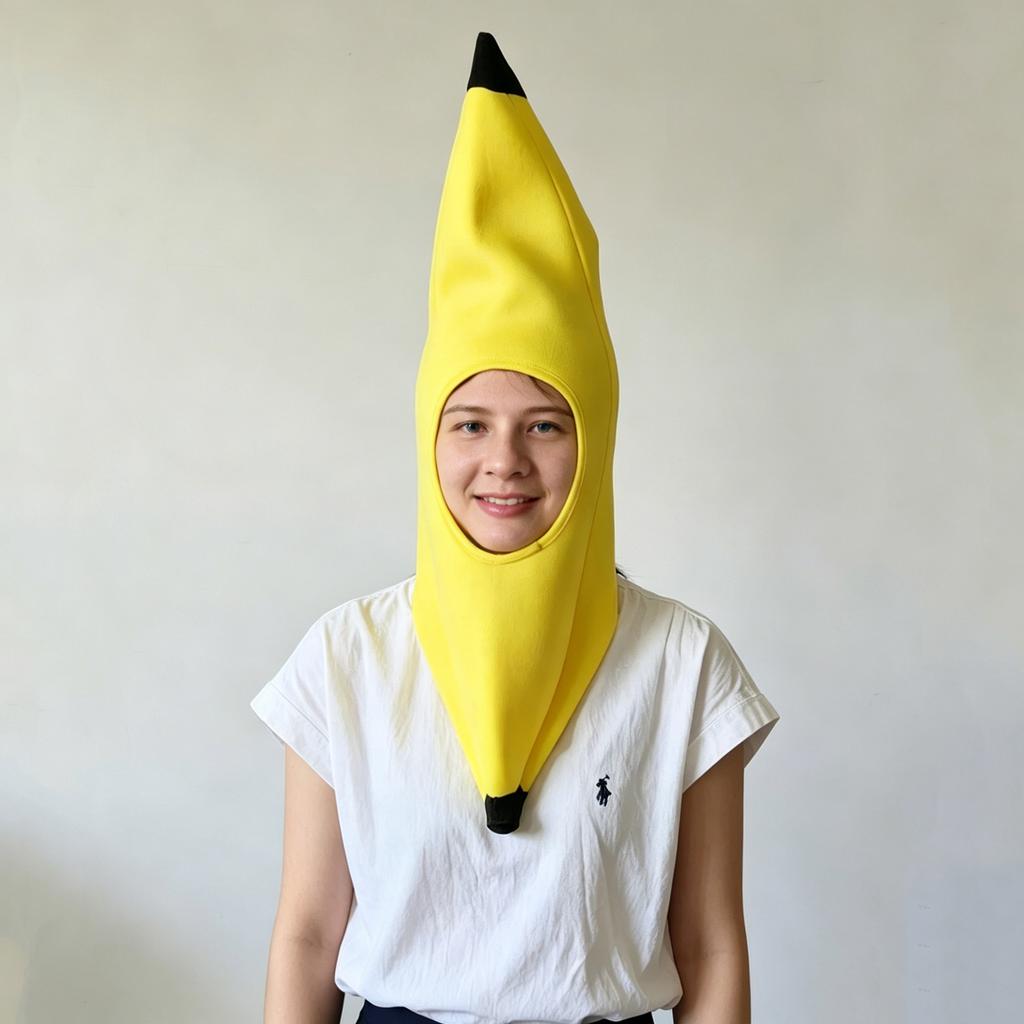 Kids Adults Halloween Banana Costume Funny Party Stage Dress Up Fruit Outfit for Carnival Performance