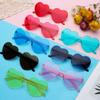 High Quality Costume Trendy Transparent Candy Color Rim-Free Heart Sunglasses Sunglasses for Female Heart Spectacles