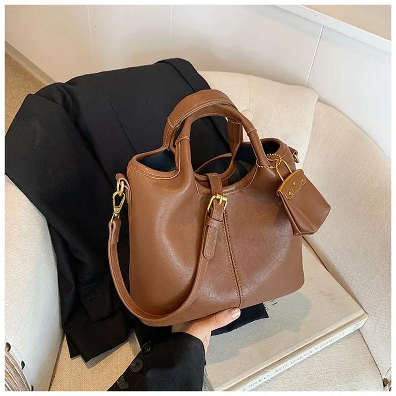 Vintage Burgunder Umhängetasche für Damen Große Kapazität Einzelschultertasche Einfache Reisetasche Klassenzimmer Tragetaschen Designer Neu