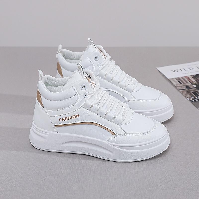 

Новый тип обуви Толстоподошвенные высокие кроссовки Студенческие беговые повседневные кроссовки 40 белый/коричневый