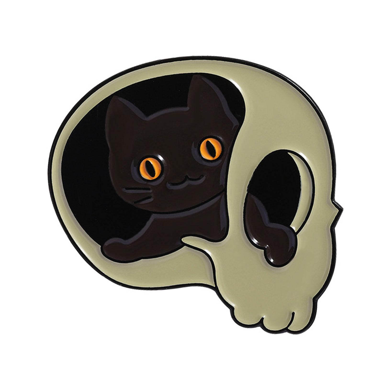 

Стильная готическая брошь-кошка с дизайном скелетной лапы. Уникальная модная булавка в виде кошки-черепа для костюмных аксессуаров для Хэллоуин-вечеринки. T4