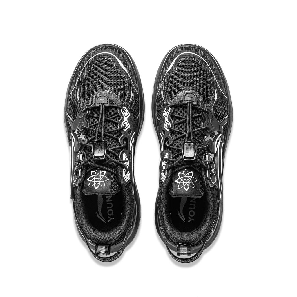 Li Ning Youth  Childrens Starry Comfortable Shock Absorption Low Top Running Shoes Kids Running Shoes Black YKCU142-5
