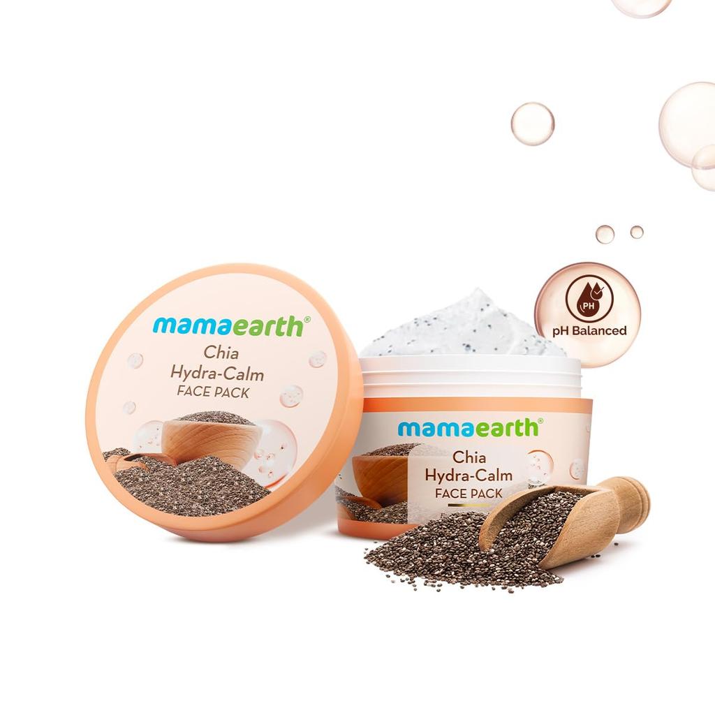 Mamaearth Chia Hydra-Calm Gel Face Pack 200g For All Skin Types, Instant Hydration, DIY-Like Texture, Skin Barrier Care & Cooling Glow Mask