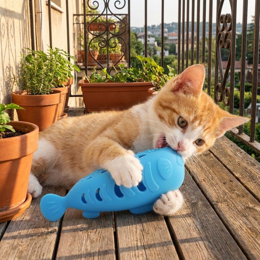 Bite Resistant Cat Chew Toy Silicone Pet Snack Dispenser Cute Cat Food Dispenser Treat Dispenser