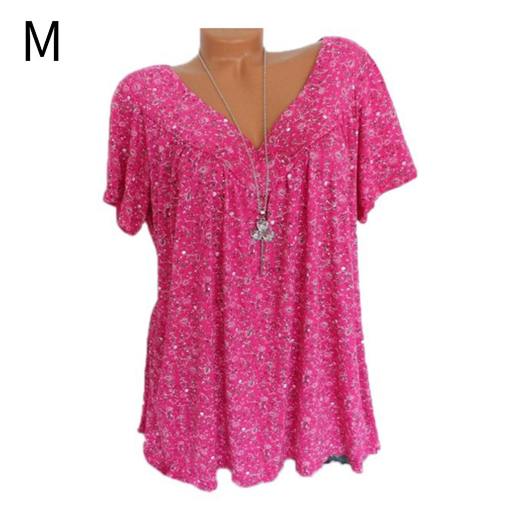 Women T-shirt V Neck Short Sleeve Top Printed Casual Summer T Shirt