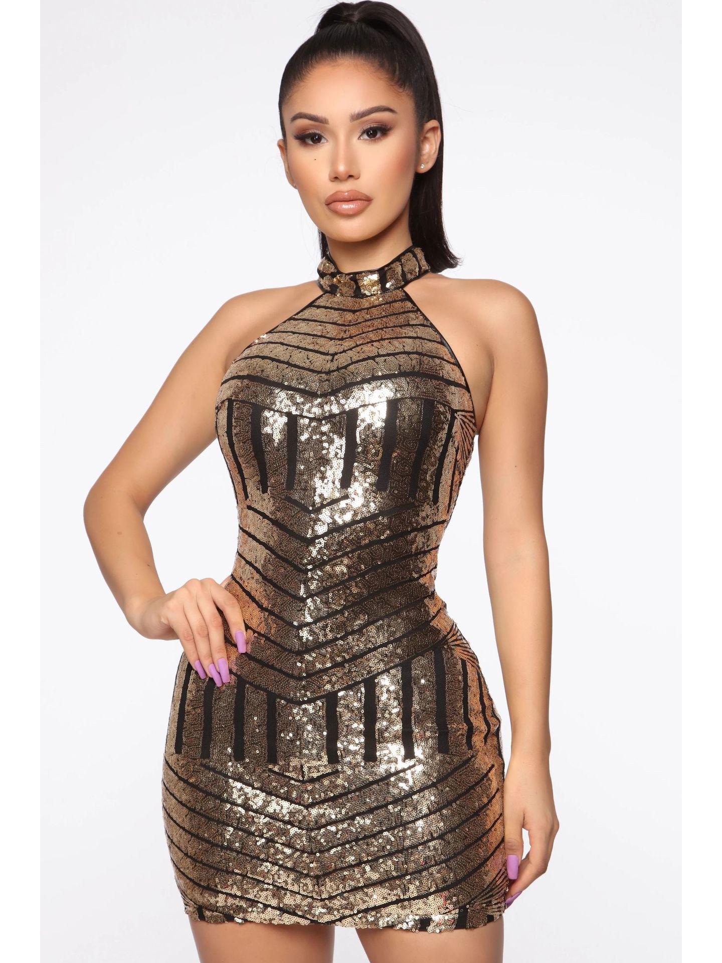 

Платье-бодикон без рукавов с пайетками N360 Small