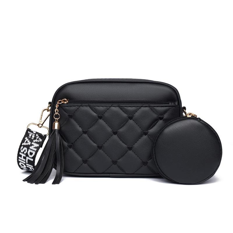 

Shiling small bag, crossbody female versatile autumn and winter single shoulder small square bag, mother and child bag, mobile phone bag. чёрный