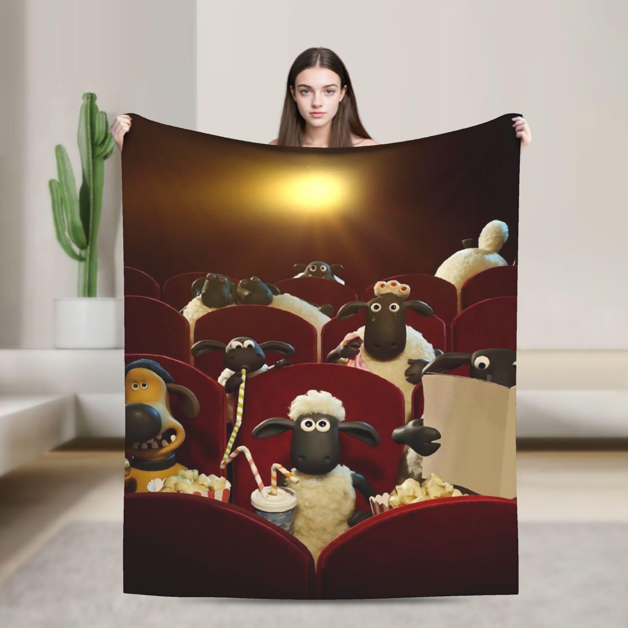 

Плед Овечка Шон Дорожный Офисный Фланелевый Плед Для Улицы Теплый Качественный На заказ Покрывало Подарок на День Рождения 30x40in