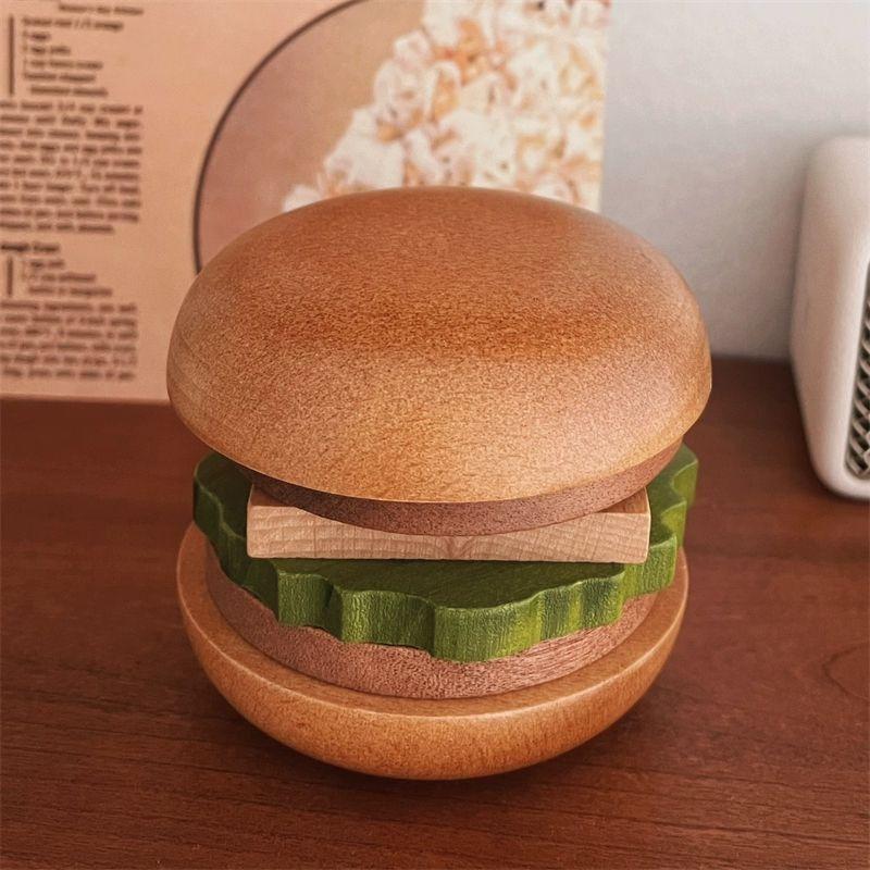 

Explosions Retro Creative Fun Hamburg Insulation Solid Wooden Coasters Home Multi-functional Layered Building Blocks Ornaments L&fold