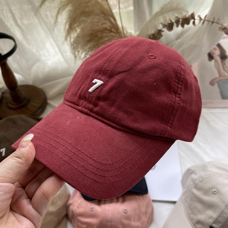 Korean pure cotton soft-top baseball cap for men and women, suitable for large head sizes, casual and versatile, summer duckbill cap with letter
